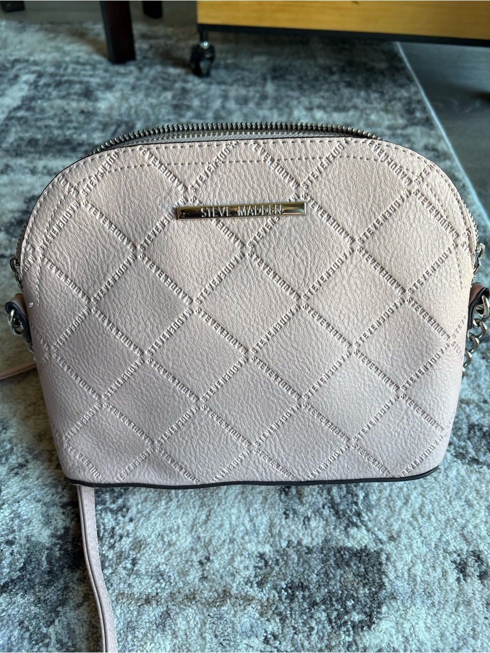 Steve Madden Pale Pink Quilted Crossbody Bag